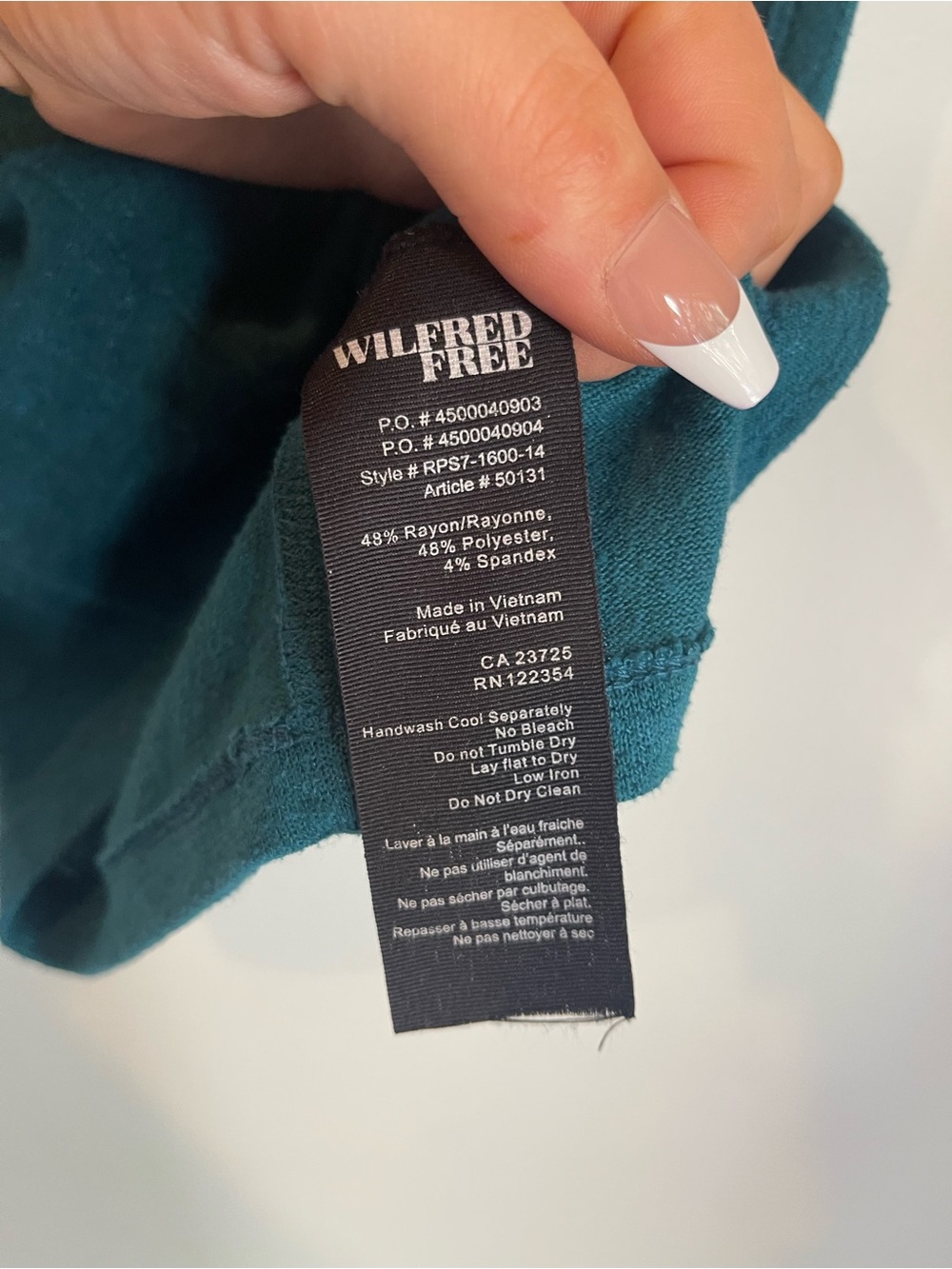 Wilfred Free Aritzia Teal High Neck Crop Tank Top S - Picture 4 of 4